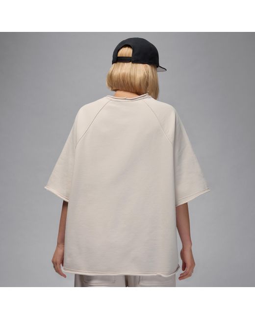 Nike Brown Flight Fleece Oversized Short-Sleeve French Terry Top
