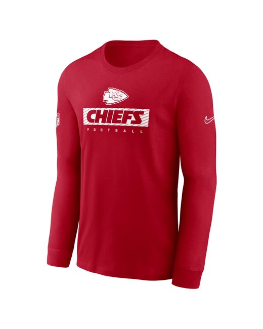 Nike Red Kansas City Chiefs Sideline Team Issue Dri-fit Nfl Long-sleeve T-shirt for men