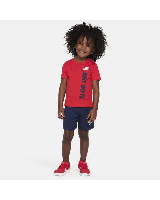 Nike Red Sportswear Toddler French Terry Shorts Set Polyester