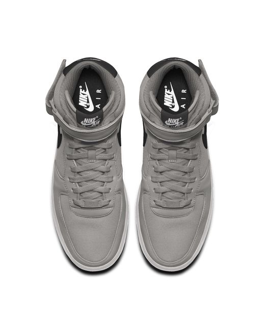 Nike Gray Air Force 1 Mid By You Custom Shoes Leather for men
