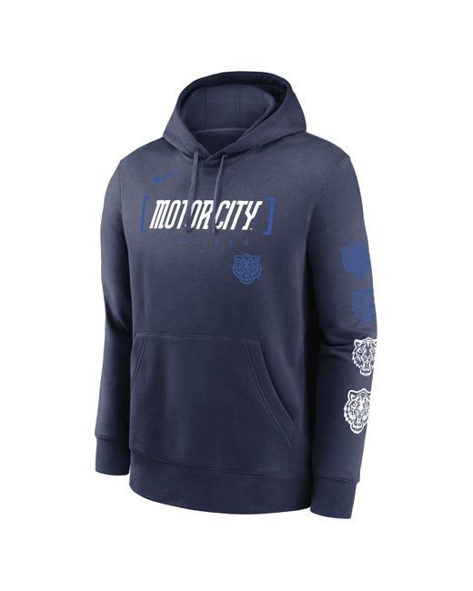 Nike Blue Detroit Tigers City Connect Club Men's Mlb Pullover Hoodie for men