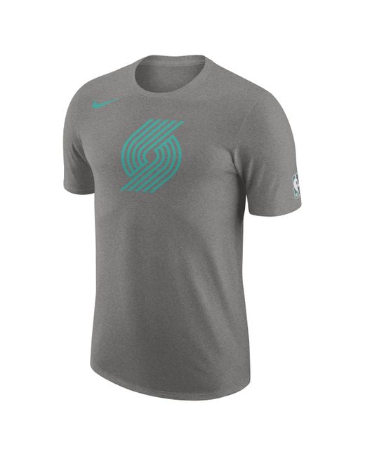 Nike Portland Trail Blazers City Edition Nba Logo T-shirt In Grey, in ...