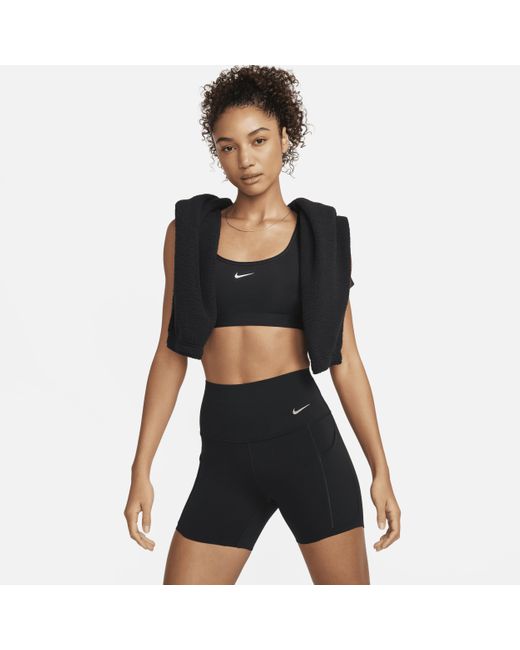 Nike Black Universa Medium-support High-waisted 5" Biker Shorts With Pockets