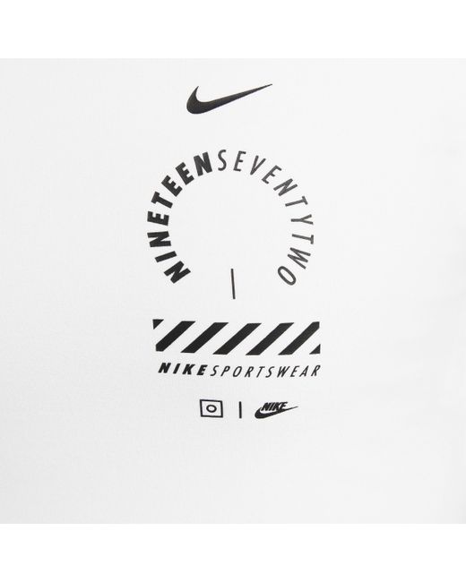 Nike White Sportswear Girls' Long-sleeve Crop Top Polyester
