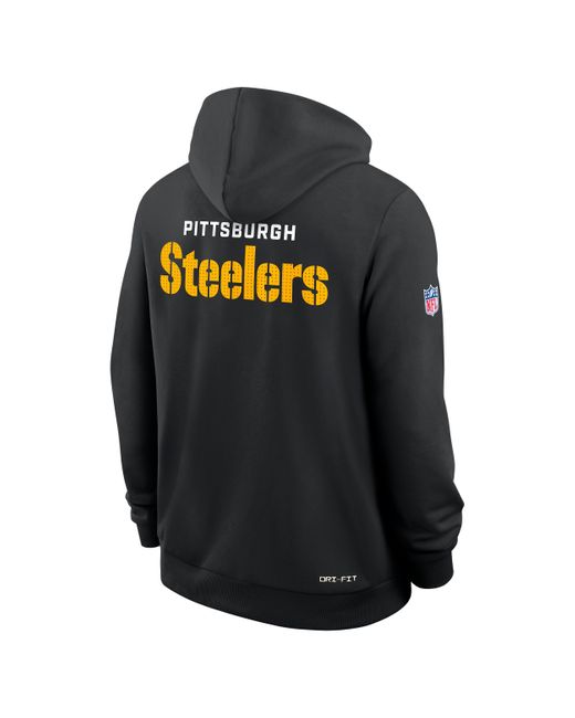Nike Black Pittsburgh Steelers Initial Home Sideline Dri-Fit Nfl Pullover Hoodie for men