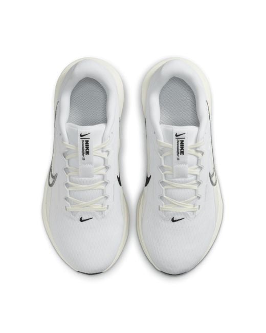 Nike White Downshifter 13 Road Running Shoes (Extra Wide)