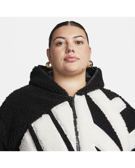 Giacca in fleece high-pile con logo sportswear di Nike in Black