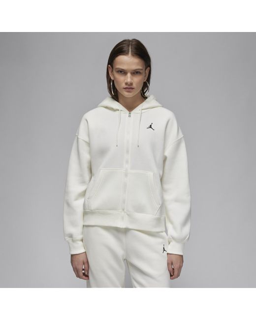 Nike Gray Jordan Brooklyn Fleece Full-zip Hoodie Cotton