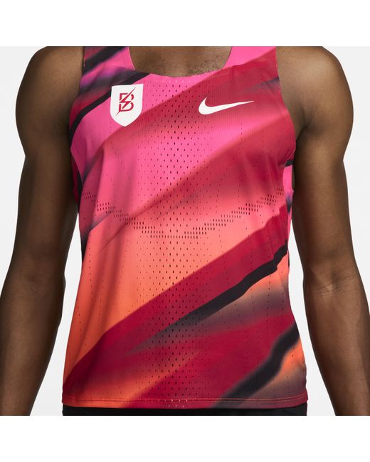 Nike Red Aeroswift Bowerman Track Club Running Vest Polyester for men
