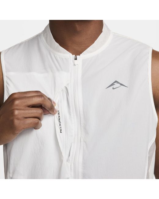 Smanicato da running trail aireez di Nike in White da Uomo