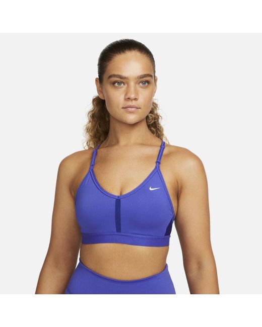 Nike Synthetic Drifit Indy Lightsupport Padded Vneck Sports Bra in