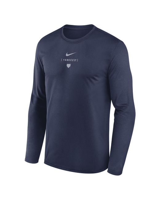 Nike Blue New York Yankees Large Swoosh Back Legend Dri-fit Mlb T-shirt for men