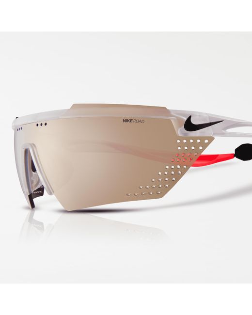 Nike White Unisex Windshield Elite 360 Sunglasses (road Tint) In Blue,
