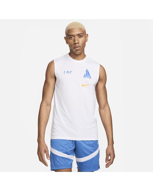 Nike Ja Dri-fit Basketbalshirt Zonder Mouwen in het White voor heren