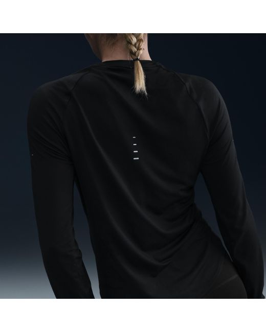 Nike Blue Swift Dri-Fit Uv Long-Sleeve Crew-Neck Running Top
