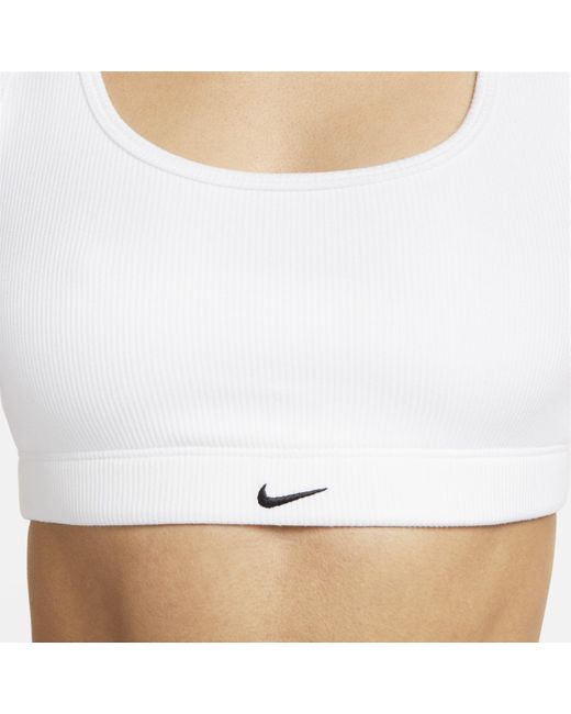 Nike Alate All U Light-support Lightly Lined Ribbed Sports Bra in Natural