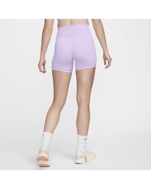 Nike Purple One Rib High-waisted 12.5cm (approx.) Biker Shorts Recycled Polyester/50% Recycled Polyester Minimum