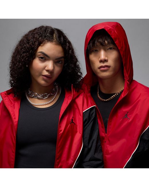 Nike Red Brooklyn Hooded Draft Jacket for men