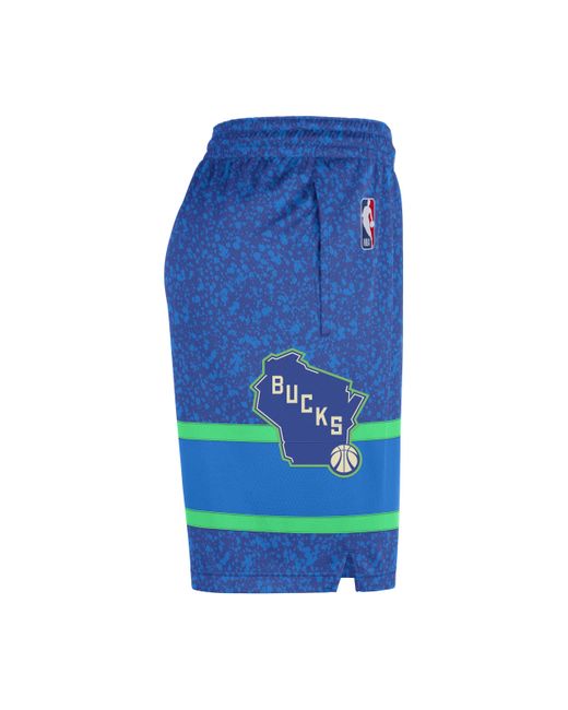 Nike Blue Milwaukee Bucks City Edition 2023/24 Dri-fit Nba Swingman Shorts Polyester for men