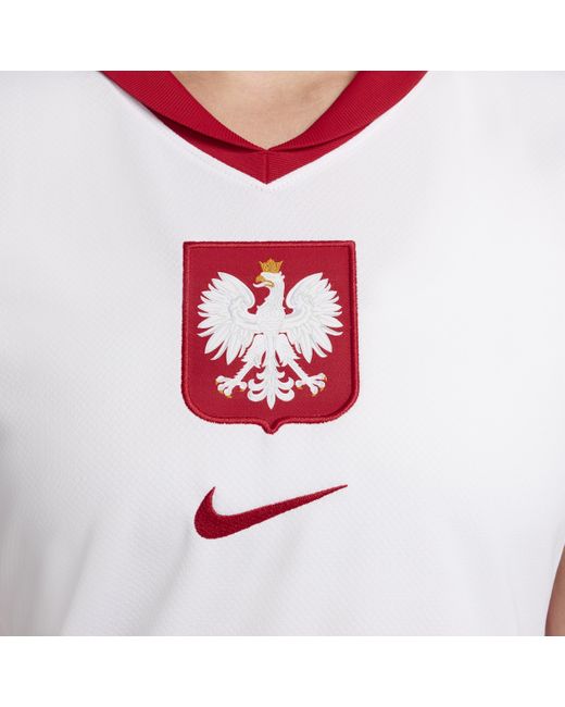 Nike Red Poland 2024/25 Stadium Home Dri-Fit Football Replica Shirt