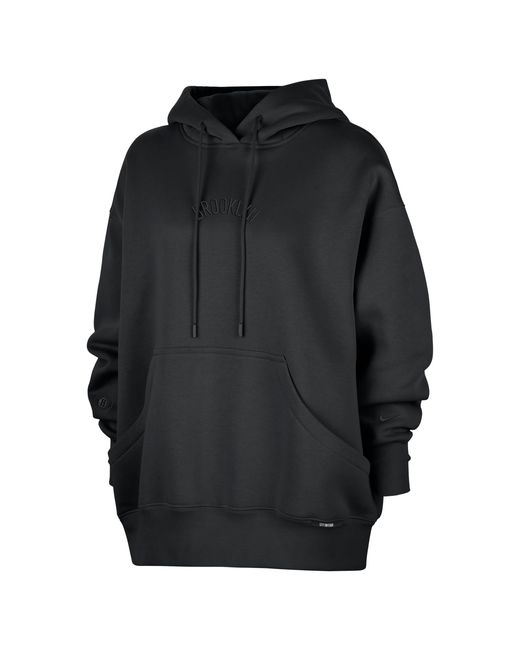 Nike Black Brooklyn Nets City Edition Nba Phoenix Fleece Premium Hoodie