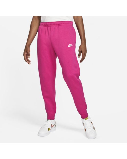 Nike Sportswear Club Fleece Joggers in Pink for Men - Lyst