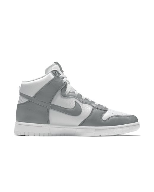 Nike Gray Dunk High By You Custom Shoes Leather for men