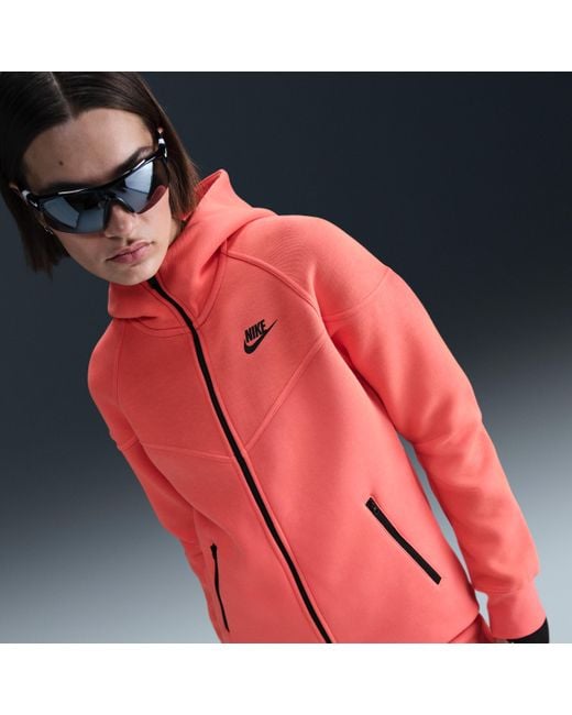 Nike Red Sportswear Tech Fleece Windrunner Full-Zip Hoodie