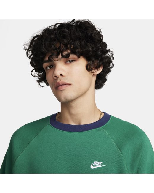 Nike Green Club Fleece Long-sleeve Raglan Crew Polyester for men