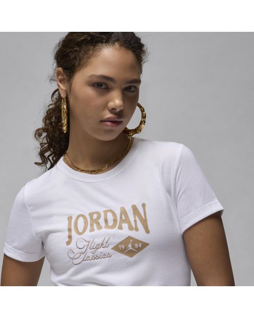 Nike Jordan T-shirt Met Graphic En Aansluitende Pasvorm in het White
