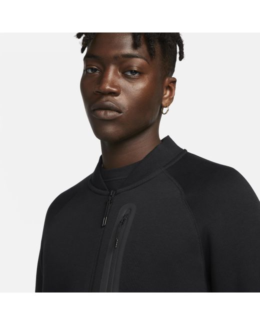 Nike Black Sportswear Tech Fleece Bomber Jacket for men