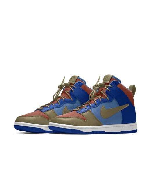 Nike Blue Dunk High By You Custom Shoes Leather for men