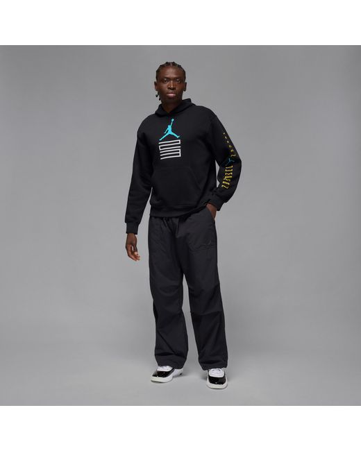 Nike Black Aj11 Gamma Fleece Pullover Hoodie for men