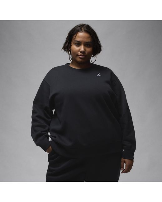 Nike Black Jordan Brooklyn Fleece Crew-neck Sweatshirt Cotton/polyester