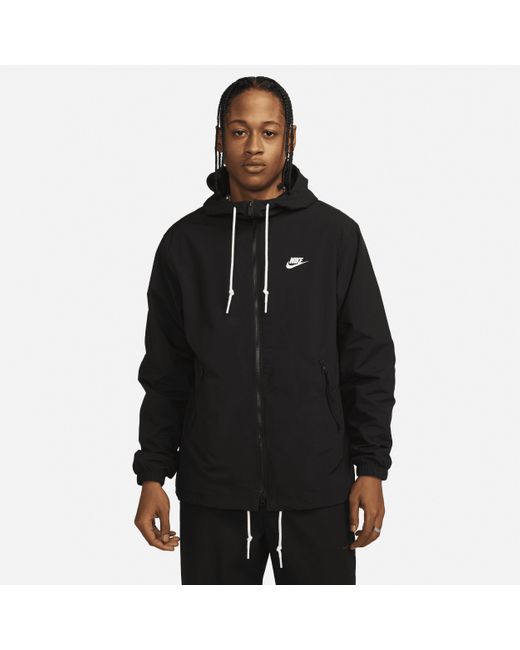Nike Club Full-zip Woven Jacket in Black for Men | Lyst UK