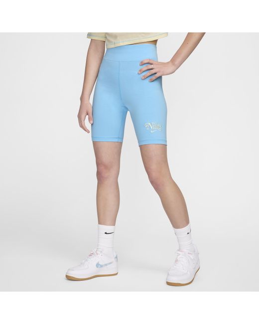 Nike Blue Sportswear Biker Shorts Polyester
