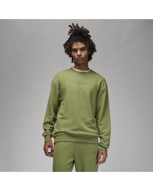Nike Green Air Wordmark Fleece Crewneck Sweatshirt for men