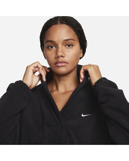 Nike Black Therma-fit One Oversized Long-sleeve Fleece Top