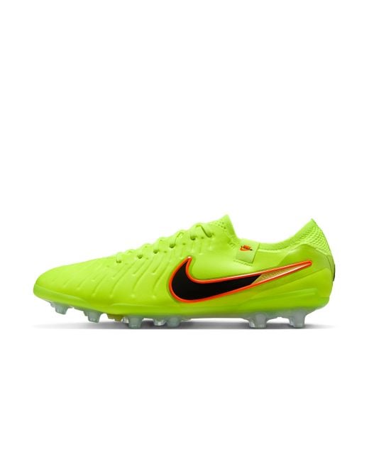Nike Green Tiempo Legend 10 Elite Artificial-Grass Low-Top Soccer Cleats for men
