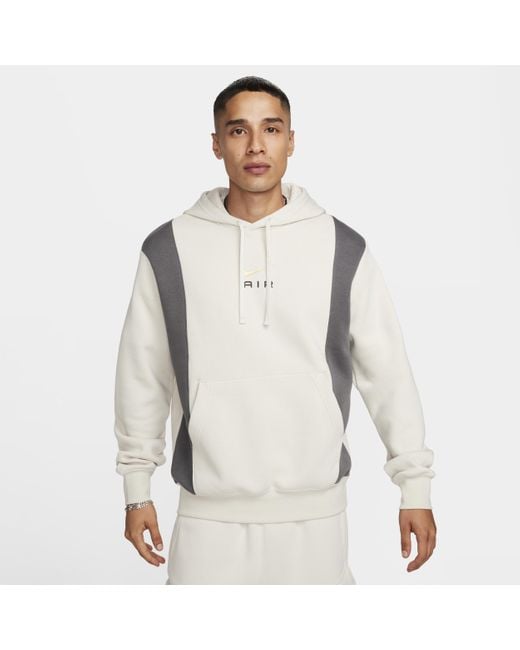 Felpa pullover in fleece con cappuccio air di Nike in Brown da Uomo