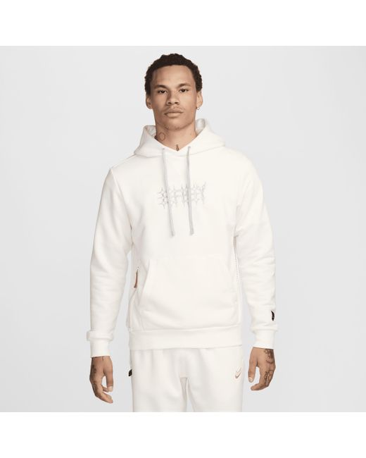 Nike White Kevin Durant Dri-fit Standard Issue Pullover Basketball Hoodie for men