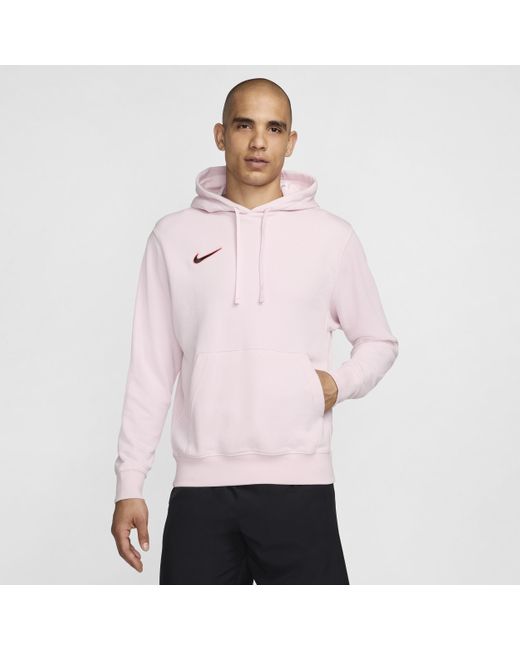 Nike Pink Club Pullover French Terry Soccer Hoodie for men