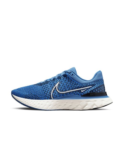 Nike Rubber React Infinity Run Flyknit 3 Road Running Shoes in Blue for ...