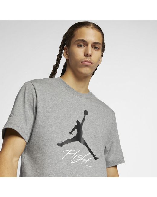 T-shirt jordan jumpman flight di Nike in Gray da Uomo
