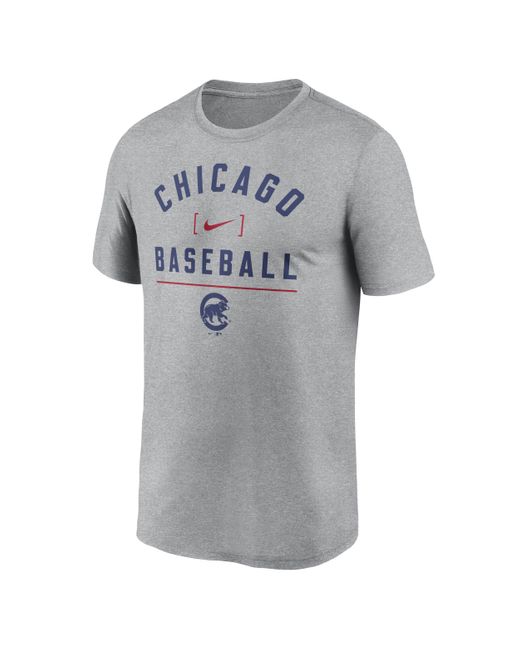 Nike Gray Chicago Cubs Arch Baseball Stack Dri-fit Mlb T-shirt for men