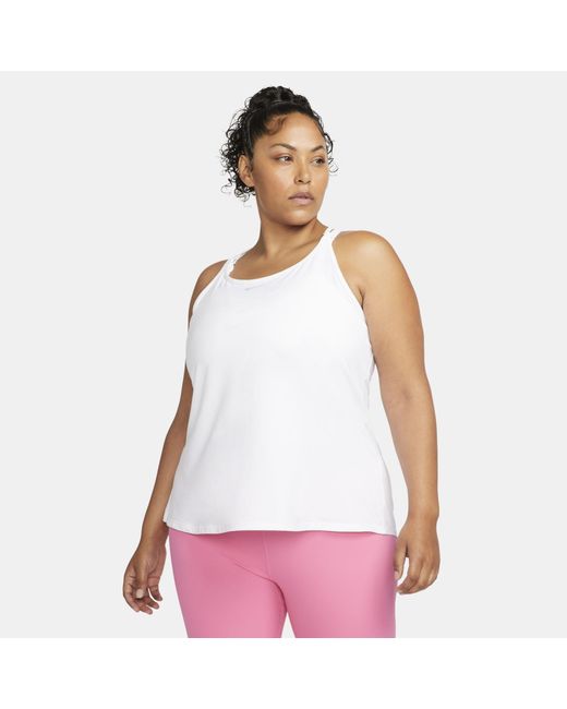 Nike Silk Dri-fit One Luxe Slim Fit Strappy Training Tank in White | Lyst