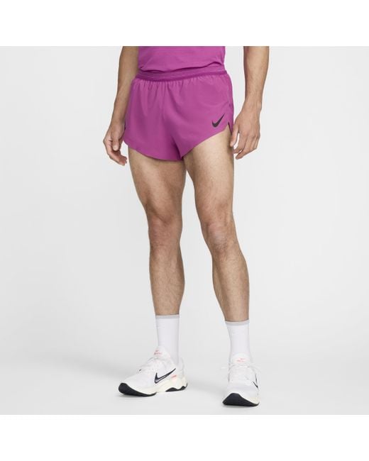 Nike Purple Aeroswift Dri-Fit Adv 2" Brief-Lined Running Shorts for men