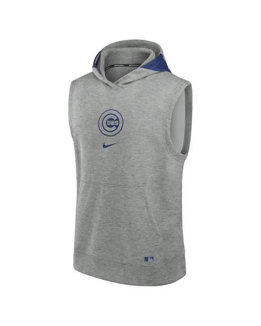 Nike Gray Cincinnati Reds Authentic Collection Early Work Men's Dri-fit Mlb Sleeveless Pullover Hoodie for men