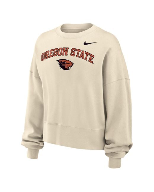 Nike Women's Natural Oregon State Phoenix Fleece College Crew