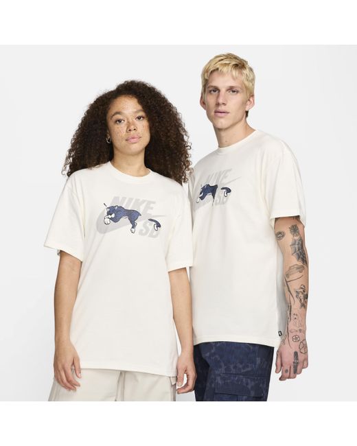 T-shirt da skateboard sb di Nike in White da Uomo